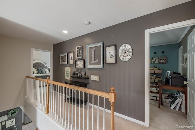 4500 Red Oak Blvd, Waterford, MI 48329 - corridor featuring recessed lighting, a desk, and carpet flooring