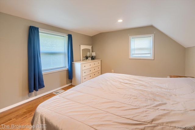 166 Indian Trl, Columbiaville, MI 48421 - bedroom featuring wood finished floors and lofted ceiling