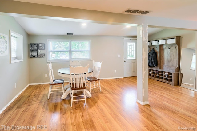 166 Indian Trl, Columbiaville, MI 48421 - dining space with plenty of natural light and light wood-style floors
