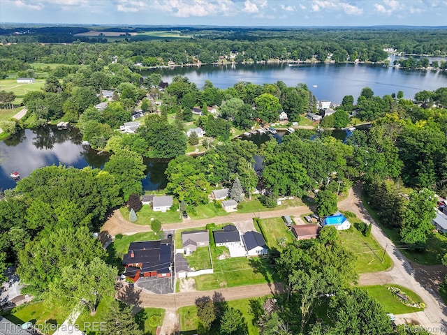 166 Indian Trl, Columbiaville, MI 48421 - aerial view of property and surrounding area featuring a large body of water