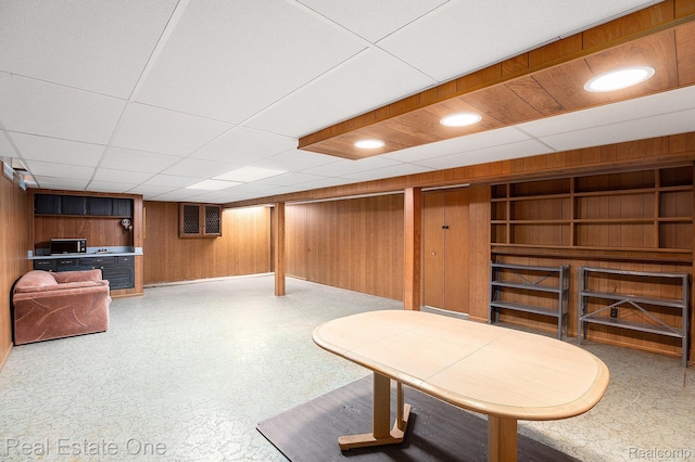 3408 Ardmore Dr, Troy, MI 48083 - finished basement with wood walls