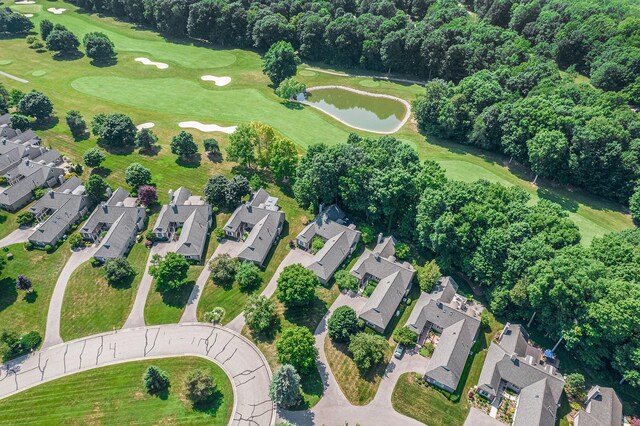 2736 Aspen Ct, Ann Arbor, MI 48108 - aerial perspective of suburban area featuring a golf club and a large body of water