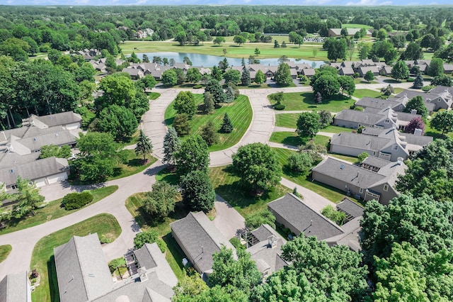 2736 Aspen Ct, Ann Arbor, MI 48108 - aerial perspective of suburban area featuring a large body of water