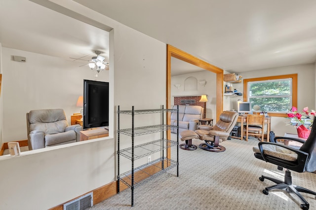 2050 S Wagner Rd, Ann Arbor, MI 48103 - carpeted home office featuring ceiling fan
