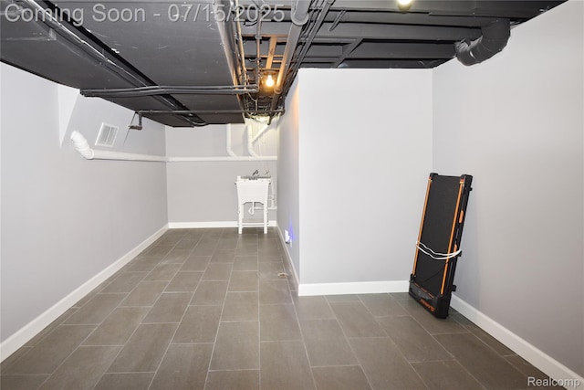 591 Wallace St, Birmingham, MI 48009 - finished below grade area featuring baseboards and a sink