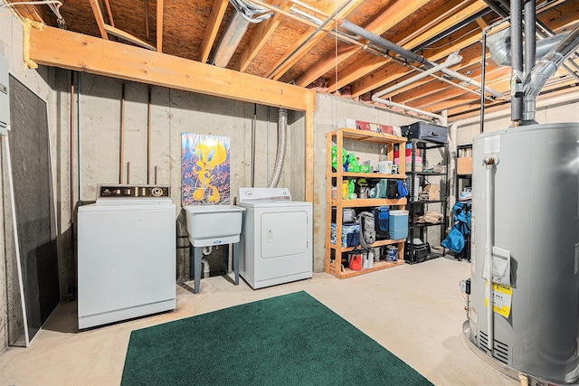 4273 Sawkaw Dr NE, Grand Rapids, MI 49525 - unfinished below grade area with gas water heater and separate washer and dryer