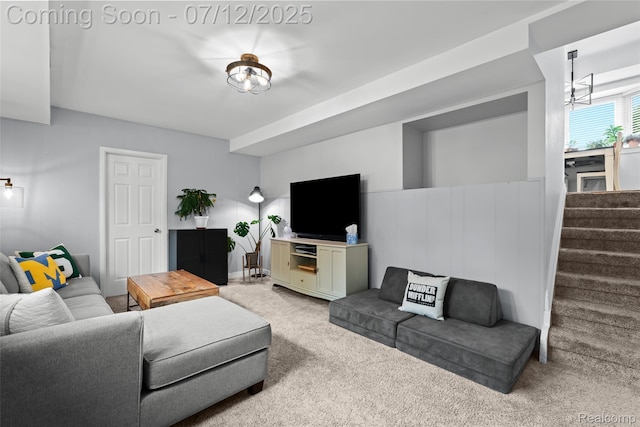 1450 N Stephen Ave, Clawson, MI 48017 - carpeted living area with stairway