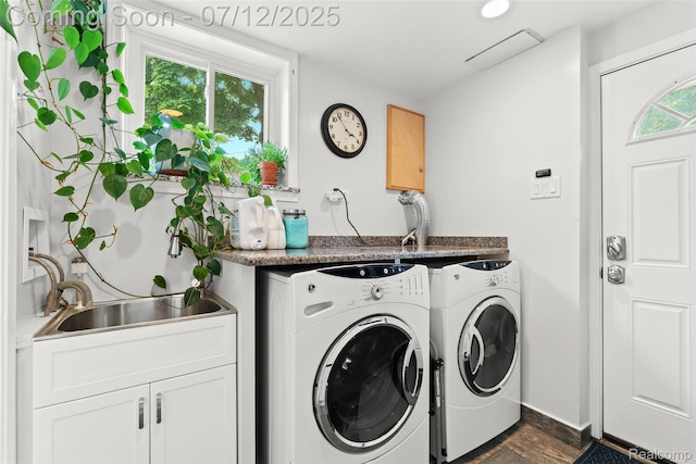 1450 N Stephen Ave, Clawson, MI 48017 - washroom with separate washer and dryer and cabinet space
