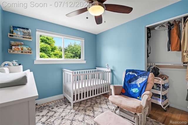 1450 N Stephen Ave, Clawson, MI 48017 - bedroom featuring wood finished floors and a ceiling fan