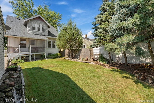 23123 E 13 Mile Rd, Saint Clair Shores, MI 48082 - view of yard with stairway and a deck
