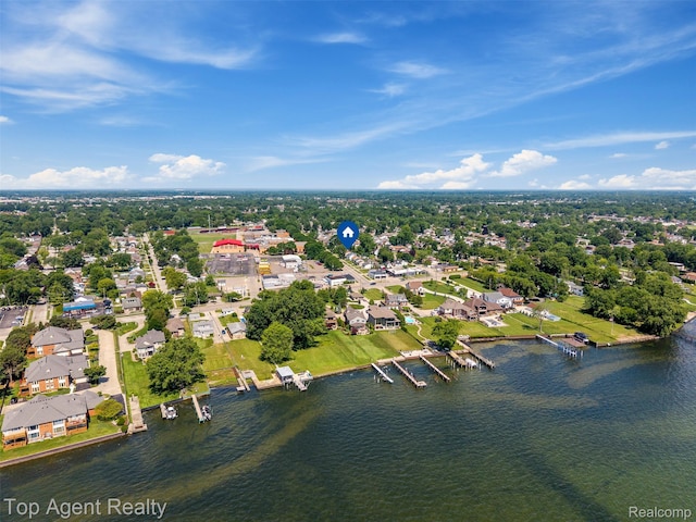 23123 E 13 Mile Rd, Saint Clair Shores, MI 48082 - aerial view of property and surrounding area with a large body of water and nearby suburban area