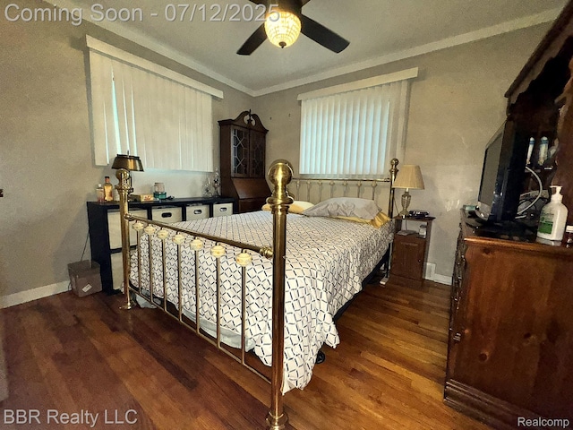 32120 Glen St, Westland, MI 48186 - bedroom featuring wood finished floors, ornamental molding, a ceiling fan, and a textured wall