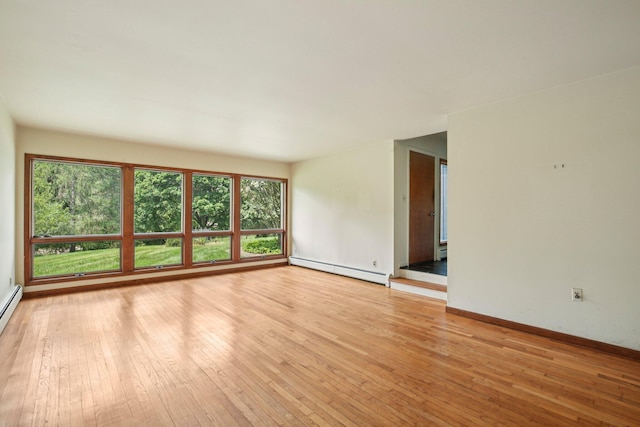 2373 Belgrade Notch St, Ann Arbor, MI 48103 - empty room with a baseboard heating unit and wood-type flooring