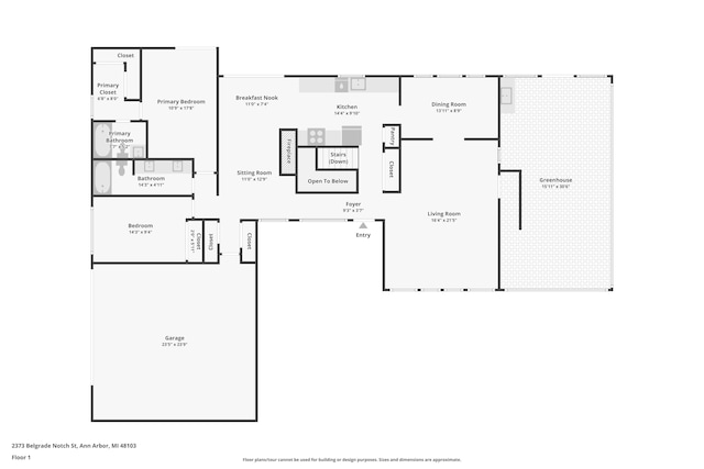 2373 Belgrade Notch St, Ann Arbor, MI 48103 - view of floor plan / room layout