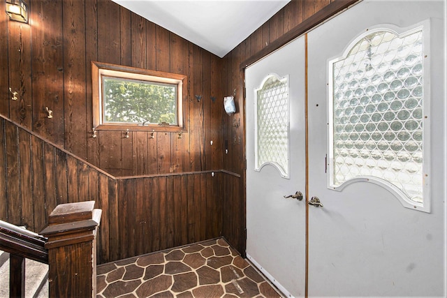 258 Division St, Eastlake, MI 49626 - entryway with wood walls