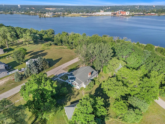 258 Division St, Eastlake, MI 49626 - aerial view of property and surrounding area featuring a nearby body of water