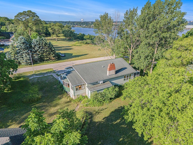 258 Division St, Eastlake, MI 49626 - aerial view of property and surrounding area featuring a large body of water