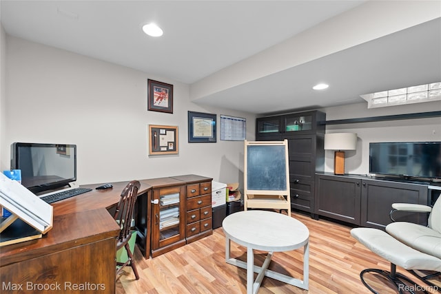 639 N Glenhurst Dr, Birmingham, MI 48009 - office with light wood-style floors and recessed lighting