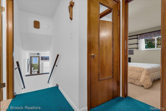 2419 Avondale St W, Sylvan Lake, MI 48320 - hallway featuring an upstairs landing and carpet flooring