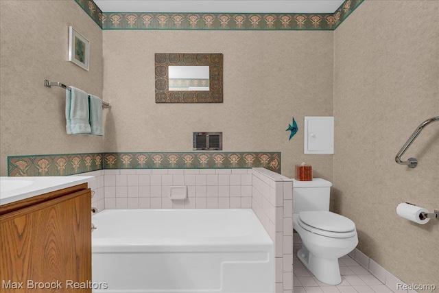 2419 Avondale St W, Sylvan Lake, MI 48320 - full bath featuring tile patterned flooring, a bath, and vanity