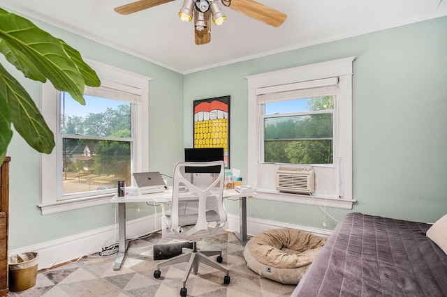 1200 Sherman St SE, Grand Rapids, MI 49506 - office space featuring cooling unit, a ceiling fan, and ornamental molding