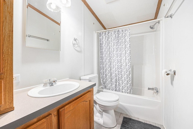 2141 S Parsons Ave, Fremont, MI 49412 - bathroom with vanity and shower / bath combo with shower curtain