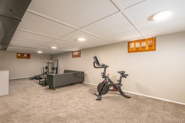 3410 N Main St, Royal Oak, MI 48073 - workout room featuring carpet and recessed lighting