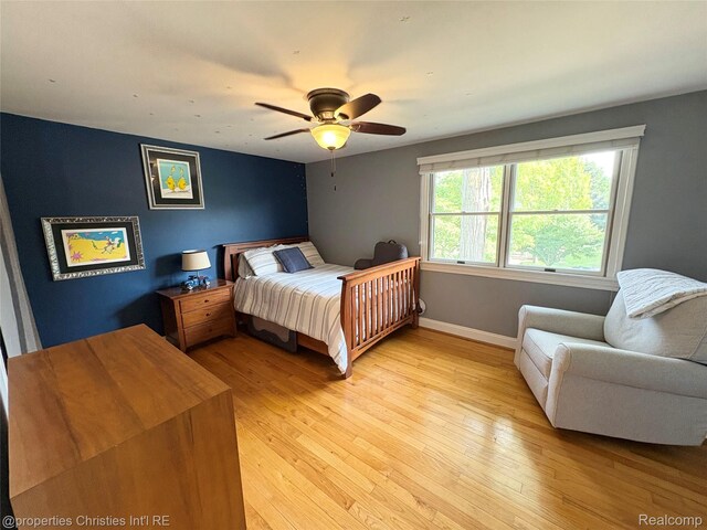 1983 Graefield Rd, Birmingham, MI 48009 - bedroom featuring light wood-type flooring and a ceiling fan