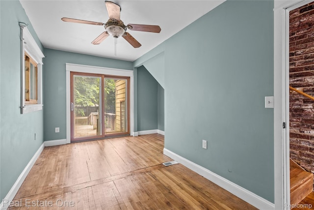 212 La Plaza Ct, Royal Oak, MI 48073 - unfurnished room with hardwood / wood-style flooring and a ceiling fan