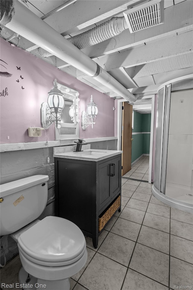 212 La Plaza Ct, Royal Oak, MI 48073 - full bathroom with vanity, a shower stall, and tile patterned flooring