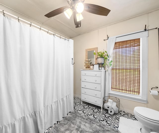 278 E Southern Rd, Coldwater, MI 49036 - full bathroom featuring a ceiling fan, plenty of natural light, vanity, and a shower with curtain