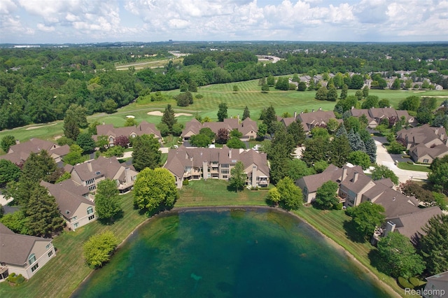 584 Cambridge Way, Bloomfield Hills, MI 48304 - aerial perspective of suburban area with a large body of water