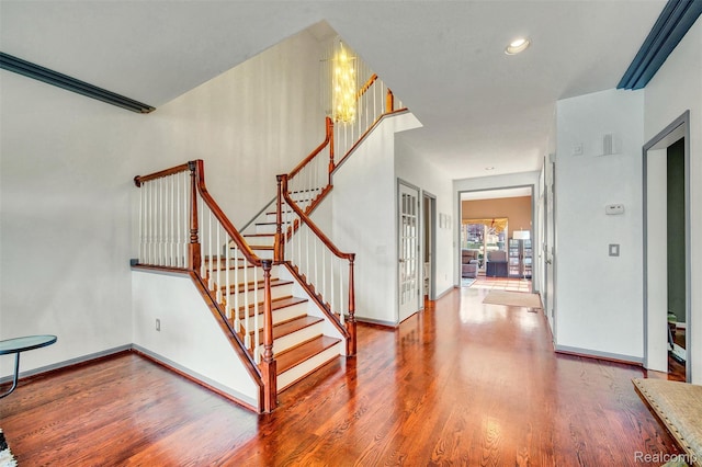 584 Cambridge Way, Bloomfield Hills, MI 48304 - entryway with wood finished floors and stairs