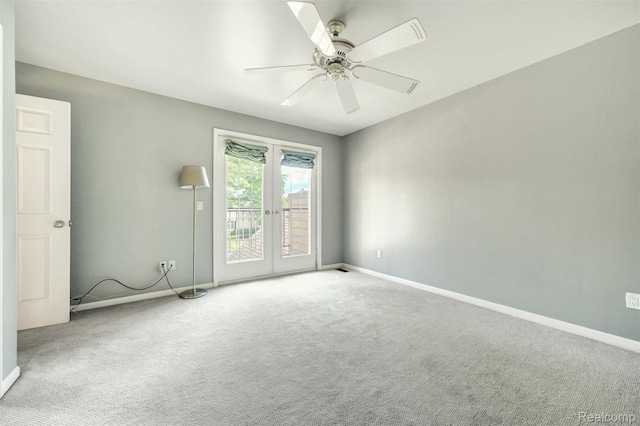 584 Cambridge Way, Bloomfield Hills, MI 48304 - carpeted spare room featuring ceiling fan and french doors