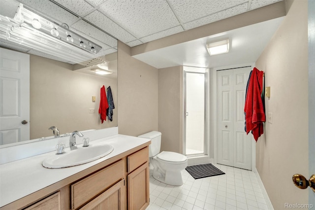 584 Cambridge Way, Bloomfield Hills, MI 48304 - full bathroom featuring tile patterned flooring, vanity, and a drop ceiling
