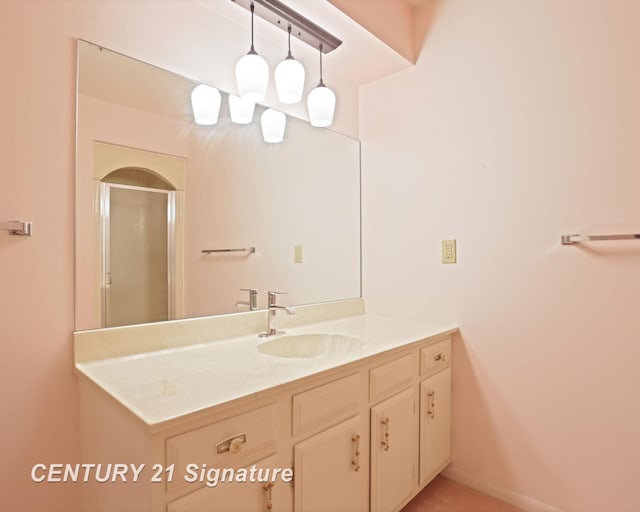4515 Gratiot Rd, Saginaw, MI 48638 - bathroom featuring vanity and a shower stall