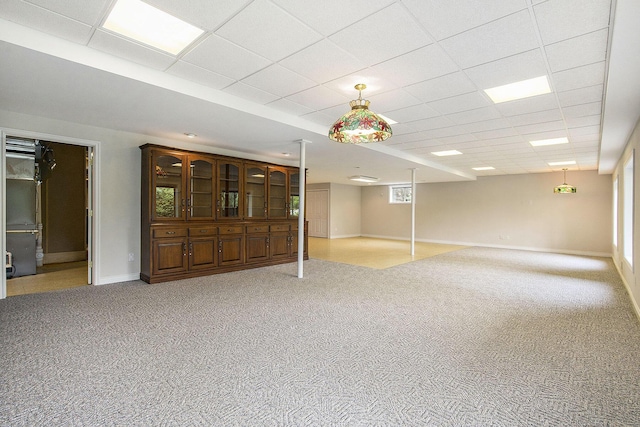 436 Pine Brae St, Ann Arbor, MI 48105 - finished basement featuring light colored carpet and a paneled ceiling