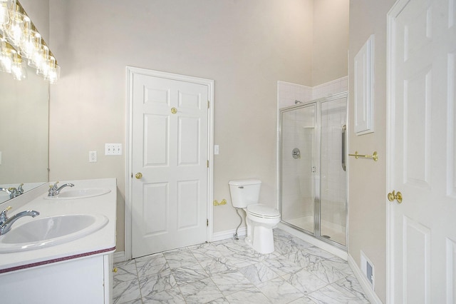 436 Pine Brae St, Ann Arbor, MI 48105 - full bath with double vanity, marble look tiles, and a stall shower