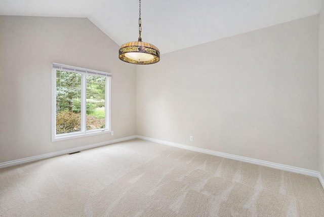 436 Pine Brae St, Ann Arbor, MI 48105 - spare room featuring light carpet and vaulted ceiling