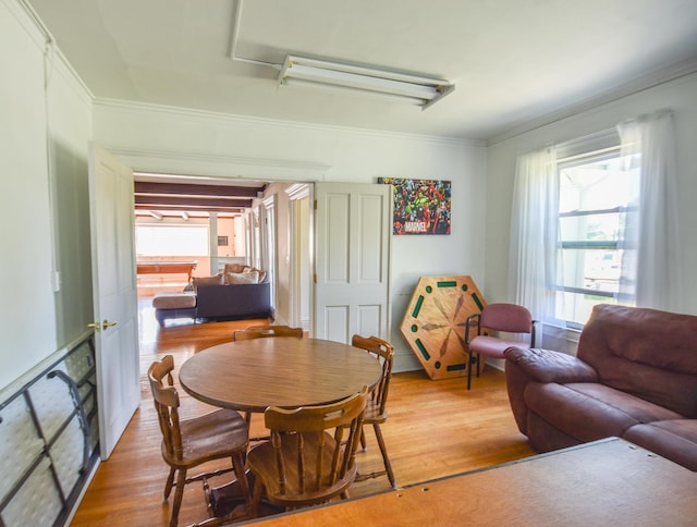 500 W Chicago St, Coldwater, MI 49036 - dining area featuring light wood finished floors and crown molding