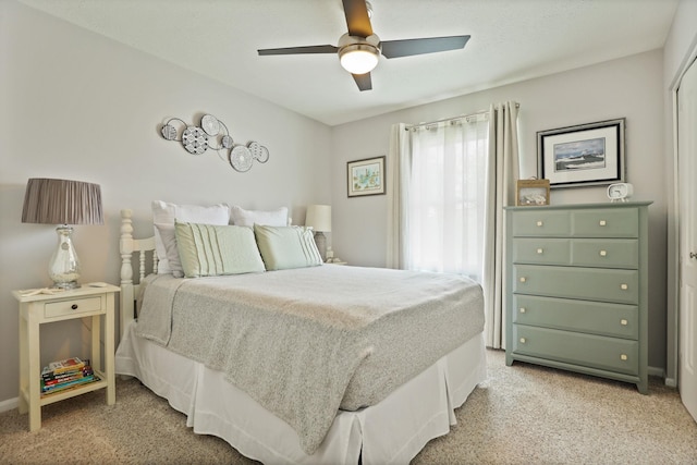516 Zehnder Dr, Frankenmuth, MI 48734 - bedroom with light carpet and a ceiling fan