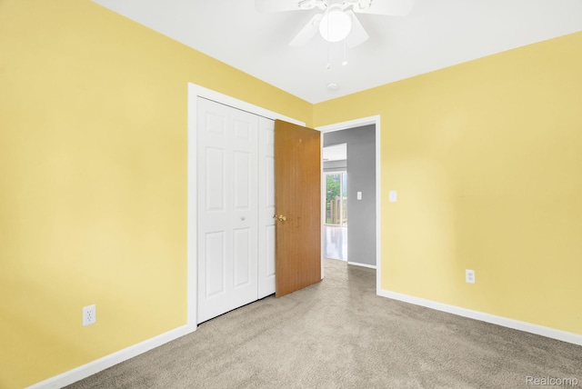 35057 Markey St, Westland, MI 48186 - unfurnished bedroom with a closet, carpet flooring, and a ceiling fan