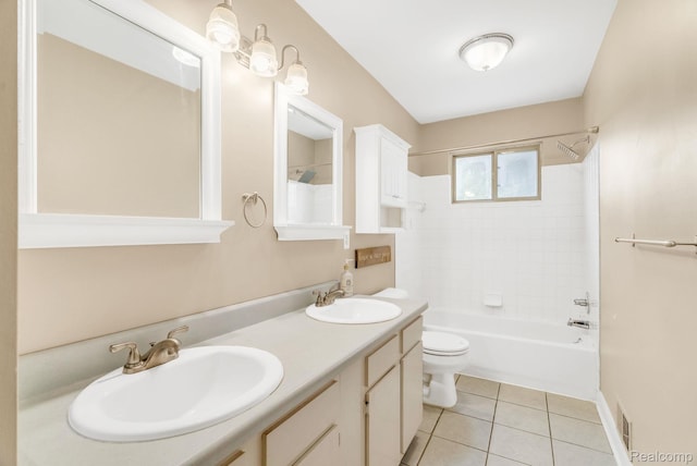 35057 Markey St, Westland, MI 48186 - full bath featuring double vanity, shower / washtub combination, and tile patterned floors