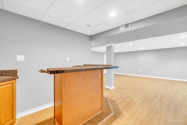 35057 Markey St, Westland, MI 48186 - indoor dry bar with a paneled ceiling, light wood-style floors, and recessed lighting