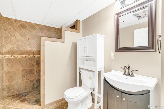 35057 Markey St, Westland, MI 48186 - full bathroom with a walk in shower, vanity, and tile patterned flooring
