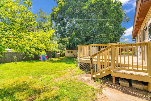 35057 Markey St, Westland, MI 48186 - view of yard featuring a wooden deck