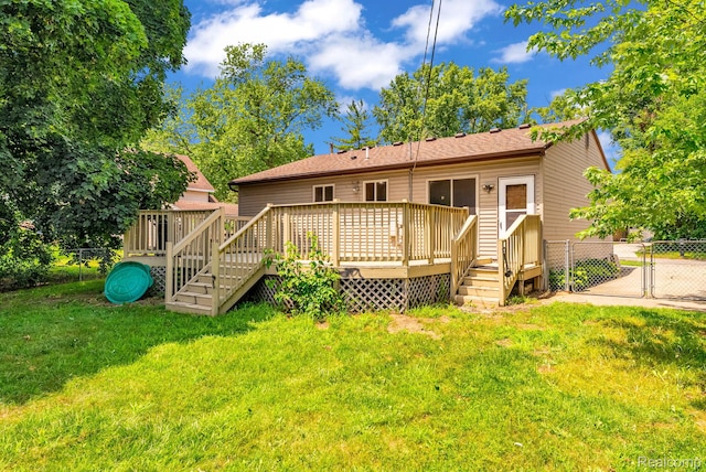 35057 Markey St, Westland, MI 48186 - back of property with a gate and a wooden deck