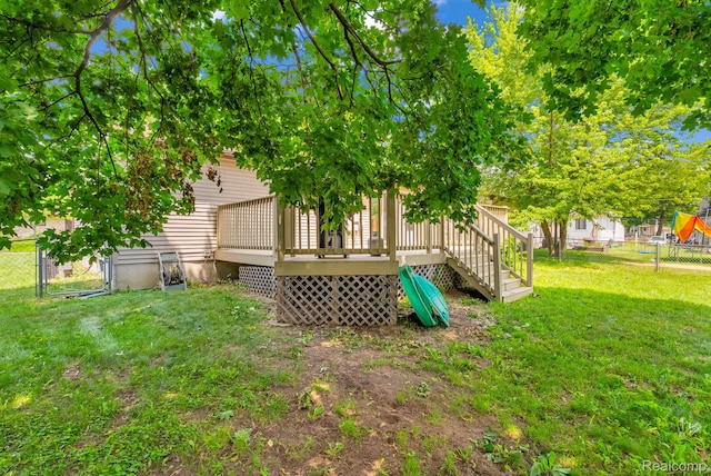 35057 Markey St, Westland, MI 48186 - fenced backyard with a wooden deck