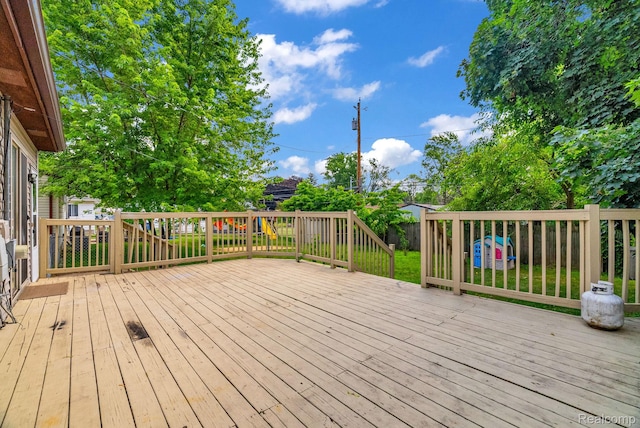 35057 Markey St, Westland, MI 48186 - wooden deck featuring a fenced backyard