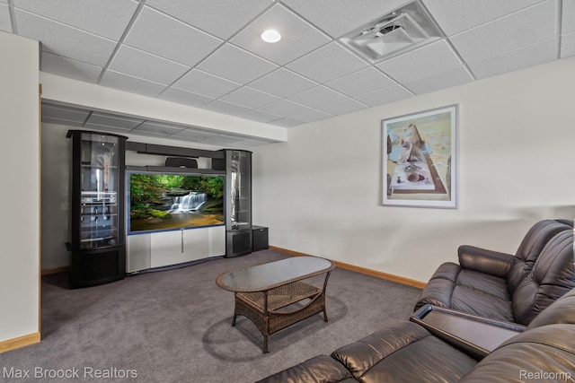 519 Hawksmoore Dr, Clarkston, MI 48348 - living area with carpet flooring and a drop ceiling